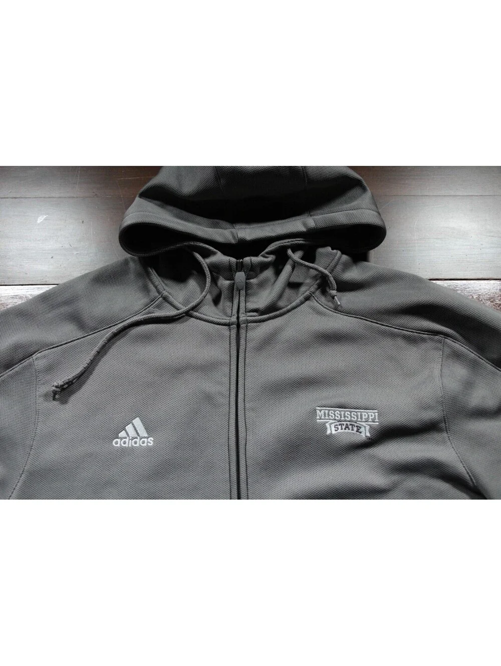 Mississippi State University Bulldogs Hooded Sweatshirt Hoodie M adidas Full Zip